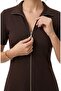 Women's Short Sleeve Double Zipper Mini Modal Dress - 3