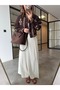Embroidered Crop Gabardine Jacket Brown - 3