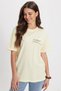 Women's Oversize Wide Cut 100% Cotton Crew Neck Soft Textured Printed Yellow T-Shirt