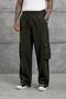 Men's Tensel Fabric Khaki Cargo Pocket Baggy Woven Trousers