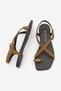 Women's Blunt Toe Cross Ankle Strap Flip-Flop Buckle Daily Sandals Dorvilo Tan Suede - 8
