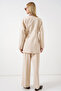 Women's Side-Tie Jacket and Trousers Two-Piece Set 30099 - Cream - 6