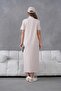 Polo Collar Short Sleeve Slit Relaxed Jersey Dress - 5