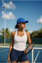 Unisex Sports Mesh Mercerized Tennis Cap Summer Indigo - 2