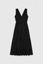 Black Voile Cotton Women's Midi Dress