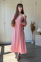 Draped Chest Detail Shirt Dress Pink Set - 5