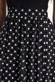 Women's regular fit classic cut crew neck polka dot sleeveless zippered lycra black dress - 2