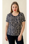 Multi-Colored Patterned Viscose Short Sleeve Plus Size Capri Set - 3