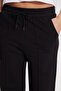 Women's Relax Fit Comfortable Cut Cotton Elastic Wide Leg Lycra Black Sweatpants - 4