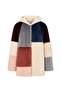 Multicolor Hooded Pocketed Unlined Women's Lamb Fur Coat - 5