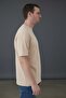 Crew Neck Unisex Basic Plain Beige T-Shirt - 2