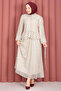 Ruffled Skirt Polka Dot Blouse Skirt Set Cream - 5