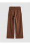 Brown Wideleg Women's Jean Trousers - 2