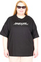 Mode XL Real Big Size Women's T-Shirt Bis Collar New York U26204 Black