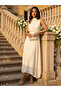 Off-White Corsage Detail Maxi Evening Dress - 6