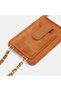 iPhone 17 Pro Max Orange Suede Leather Phone Case with Removable Strap - 3