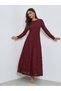 Red Floral Lace A-Line Maxi Dress