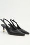 Women's Black Open-Back Heeled Shoes Pointed Toe Stylish Short-Heeled Evening Dress Stilettos - 3