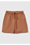 Boy's Brown Sweat Shorts with Back Pocket Logo