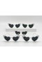 Set of 5 Heart Party Glasses White Frame Uv400 Protection Birthday Bachelorette Glasses Set