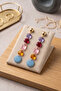Colorful Zircon Stone Long Chandelier Earrings 10 Cm. - 3