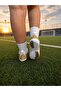 Smart Bağcık Automatic Boys' Astroturf Field Shoes with Flat Socks in White Gold Color - 2