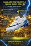Smart Laces Automatic Boys' Football Cleats Astroturf Field Shoes with Threaded High-Top Socks in White Gold Color - 5