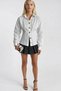 Women's Stylish Shirt with Gold Buttons and Waist Belt - 5
