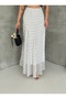 Women's Chiffon Patterned Maxi Skirt - 2