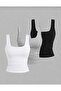 BİCO Kadın 3'lü Likralı Basic Bluz