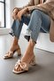 Sono Beige Bowknot (7 cm) Heeled Daily Use Slippers - 2