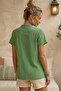 Pistachio Green Hakim Collar Short Sleeve Buttoned Embroidered Casual Cotton Woven Blouse 67 55 - 7