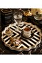 Luxury Glass Surface Presentation Tray 38 cm - Tea and Coffee Serving Tray - Decorative Round Tray with Gold Detail - 2