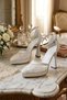 Heeled Shoes Lace Embroidered Wedding Bridal Shoes - 2