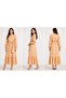 Orange Botanical Floral Print Tiered Casual Dress