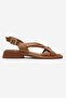 Frand Tan Genuine Leather Cross-Strap Women's Sandals - 4