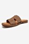 Brio Tan Suede Genuine Leather Women's Slippers - 6