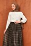 Khaki Layered Patterned Chiffon Skirt - 4