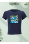 Bubbles Powerpuff Girls Printed Cotton Lycra Body Tee Crop T-Shirt