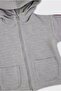 Baby Boy Hooded Zippered Long Sleeve Sweatshirt 0-5 Years Gray Melange - 3