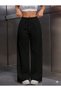 3-Piece Women's Wide-Leg Sweatpants 3-Pack - Black Gray Navy Blue - Comfortable Cut High-Waisted Sweatpants - 2