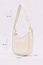 Cream D46 Zipper Closure Faux Leather Large Volume Daily Women's Hand and Shoulder Baguette Bag - 2