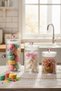 Mien 3-Piece Glass Jar Set with Bow Detail – Storage Set with 3 Different Size Lids