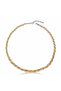 Gold Silver Rose Braided Steel Necklace - 4