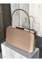 Beige Color Z.A.R.A. Satin Crystal Stone Embroidered Chain Women's Evening Dress Bag Wedding Engagement Graduation - 2