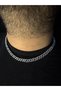 Men's and Women's Steel Necklace - Gourmet Model Monaco Cuban Design White Plated Necklace - 7