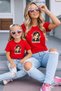 Mother-Daughter Matching Oversize T-Shirt 100% Cotton Printed Comfortable Fit Twin T-Shirt (Single Price)