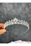 Shiny Stone Zircon Bridal Crown Wedding Hair Accessory Glamorous Elegant Model - 4