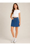 Robi̇n 33505-26 Girls' Pearl Detailed Jeans Skirt High Waist A-Line Denim Skirt Casual Stylish Mini Skirt - 4