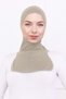 Ninja Bonnet with Neck Collar Lycra Sports Bonnet - Women's Ready-To-Wear Practical Hijab Headscarf-Stone Color - 3